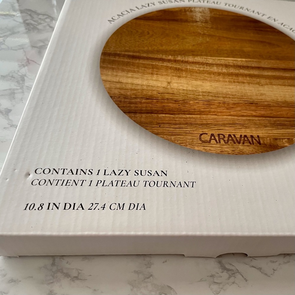 Lazy Susan Acacia Wood 10.8” Round NWT - Picture 8 of 10